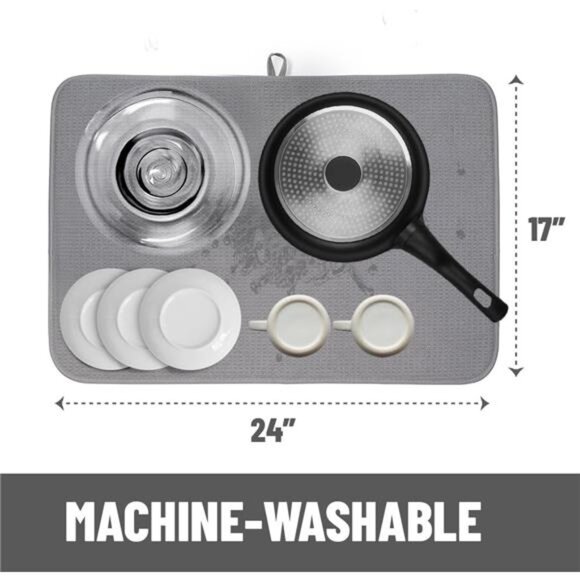 Dish Mat 24" x 17" (LARGEST MAT) Microfiber Dish Drying Mat - Picture 3 of 7